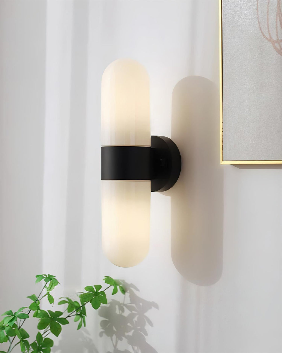 Lampada da parete in metallo e vetro, stile moderno minimalista verticale per camera da letto