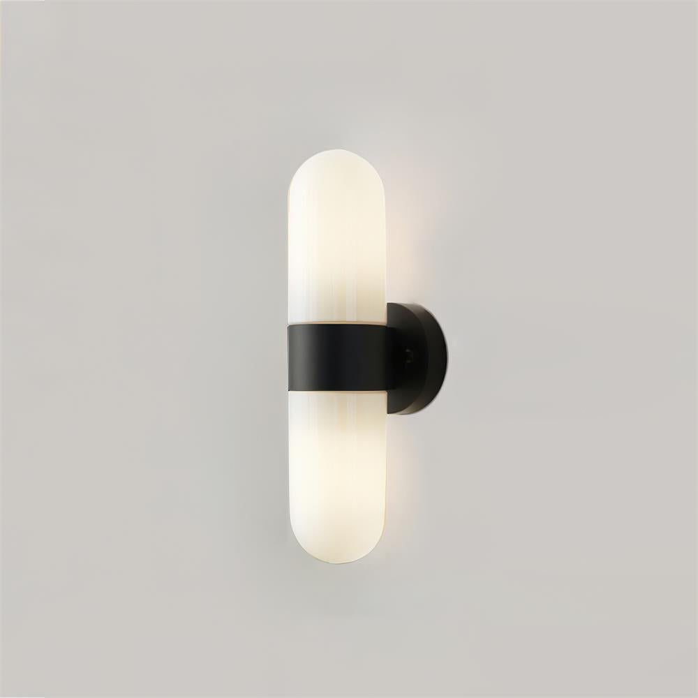 Lampada da parete in metallo e vetro, stile moderno minimalista verticale per camera da letto