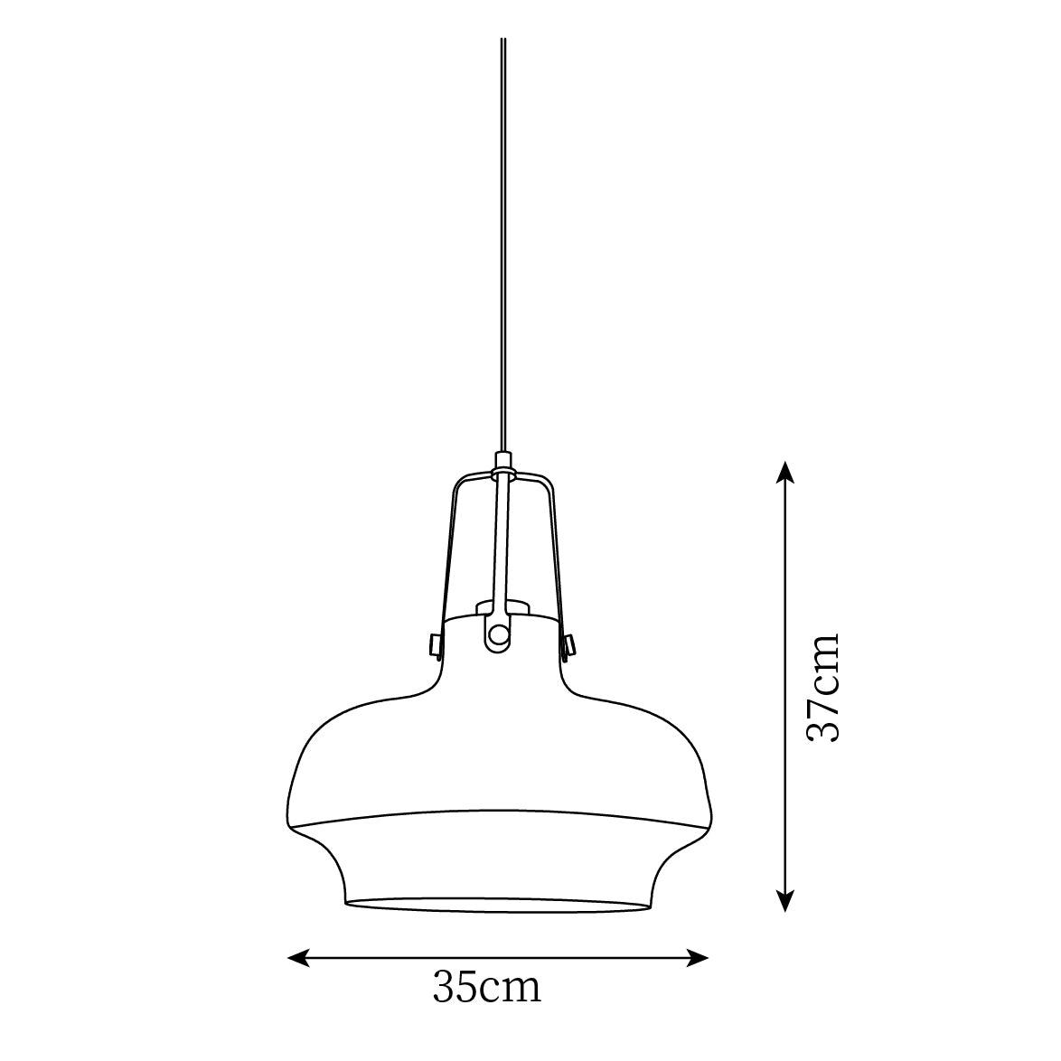 Liorarise lampada a sospensione in vetro Ambrato con Finiture in ottone