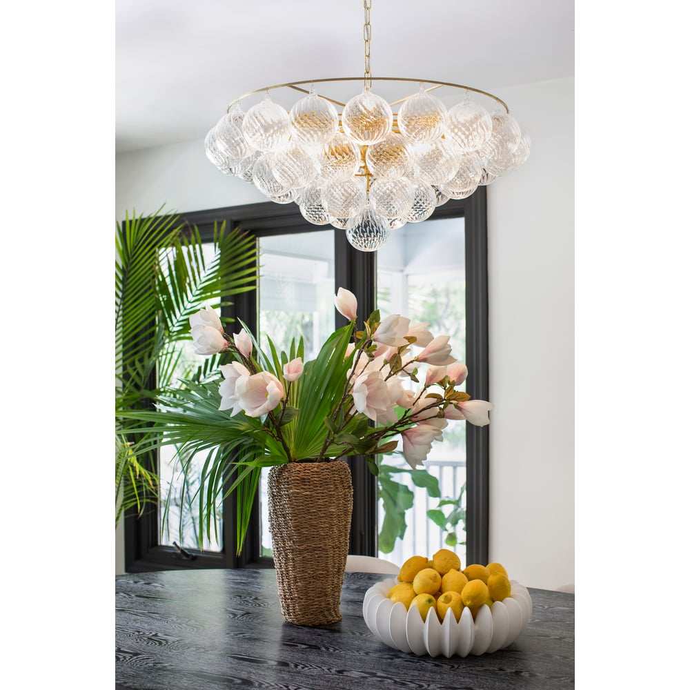 Velineon lampadario sfera in vetro Trasparente ottone Antico elegante
