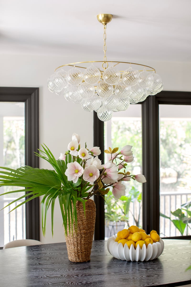 Velineon lampadario sfera in vetro Trasparente ottone Antico elegante