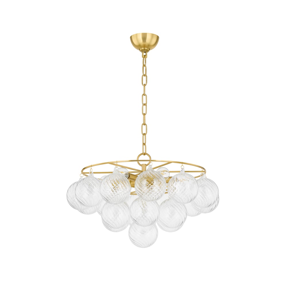 Velineon lampadario sfera in vetro Trasparente ottone Antico elegante