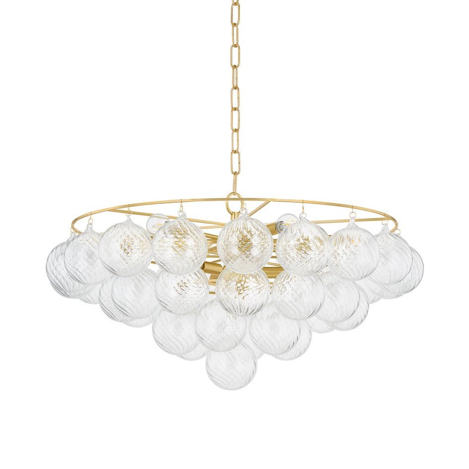 Velineon lampadario sfera in vetro Trasparente ottone Antico elegante