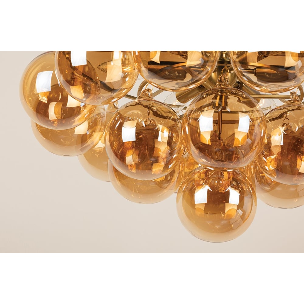 Velineon lampadario sfera in vetro Trasparente ottone Antico elegante
