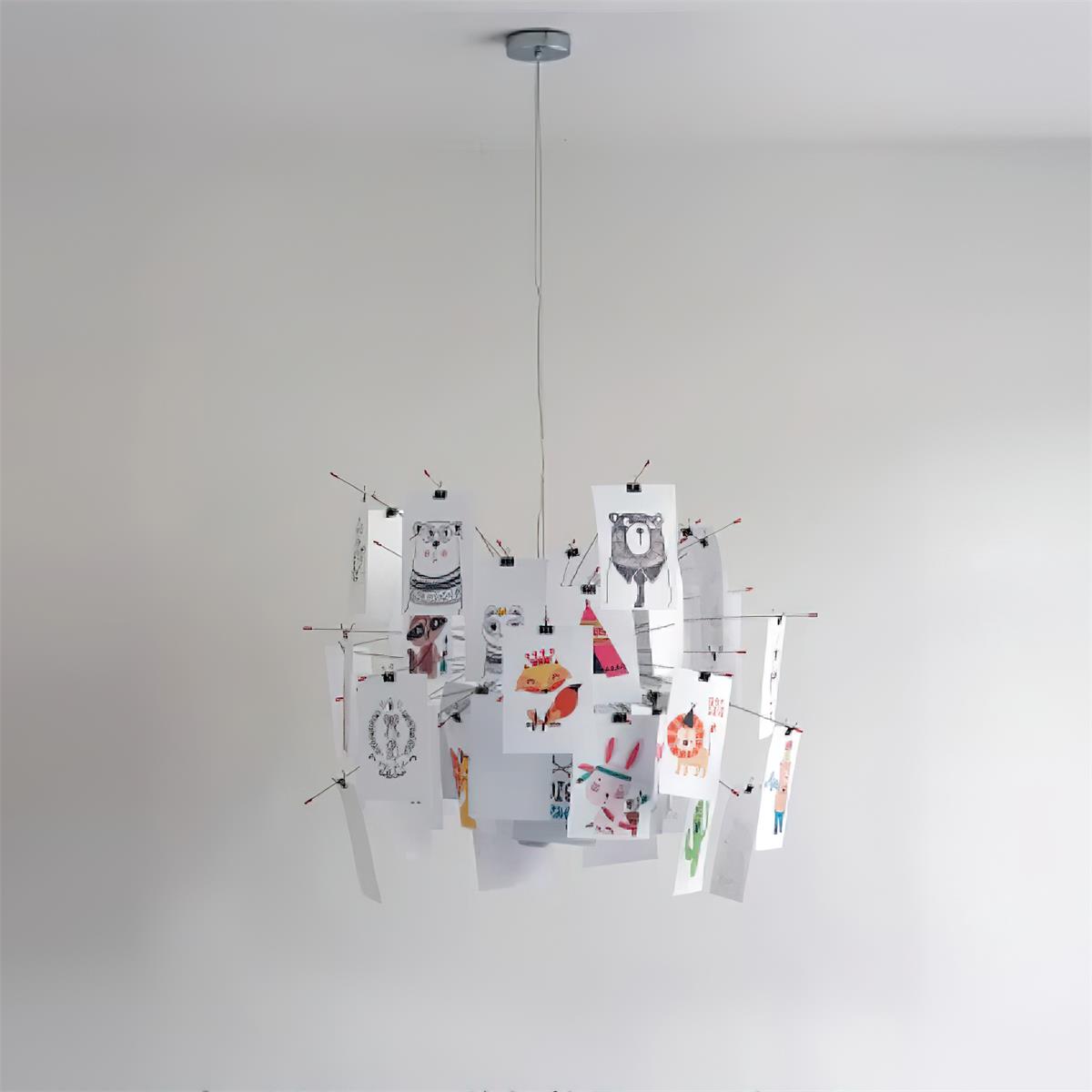 Lampadario Carta e metallo Colorful bianco Carte Whimsical moderno