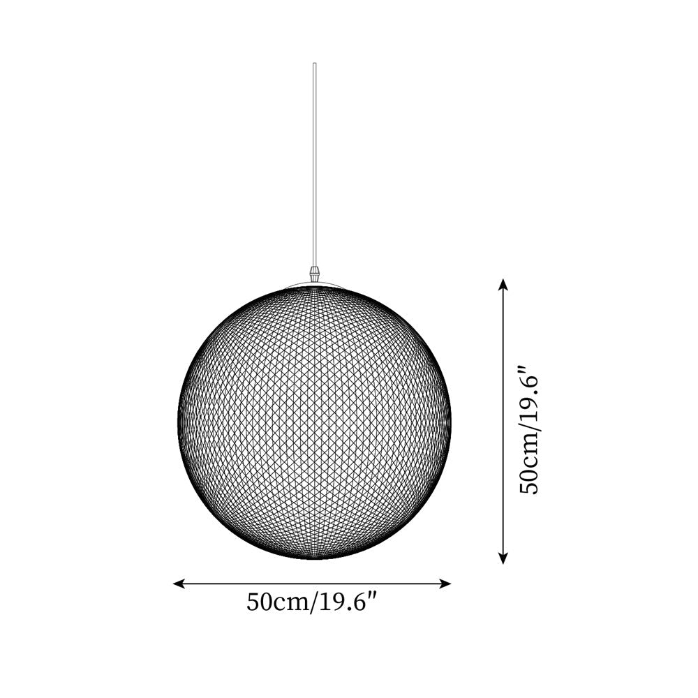 Rovira lampada a sospensione Canapa Intrecciata sfera Bohemian
