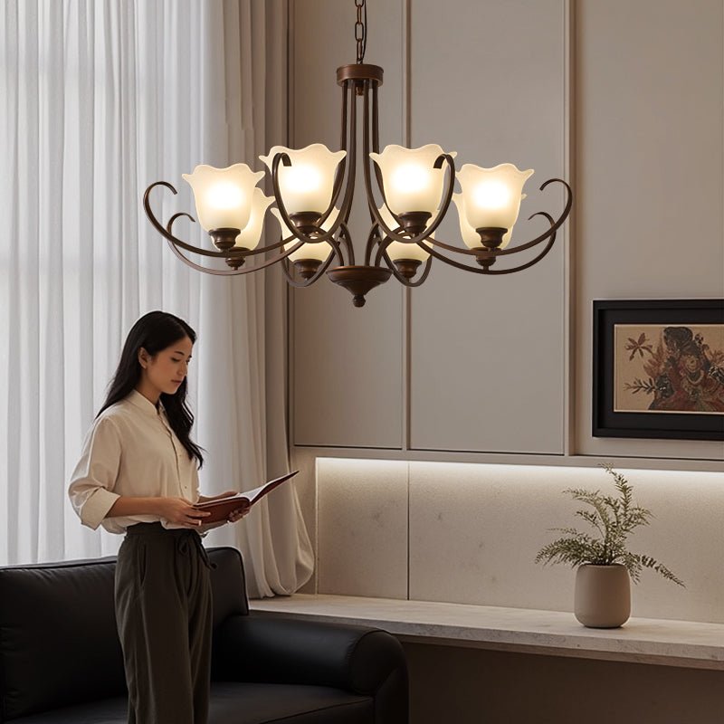 Nydorisra Elegance vintage lampadario in vetro con Motivo Florale floreale