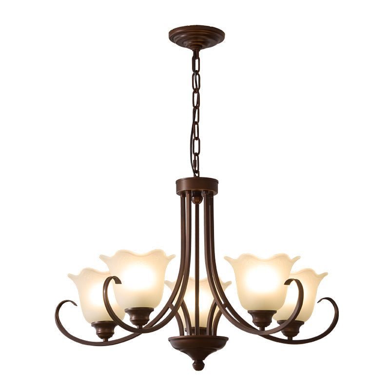 Nydorisra Elegance vintage lampadario in vetro con Motivo Florale floreale
