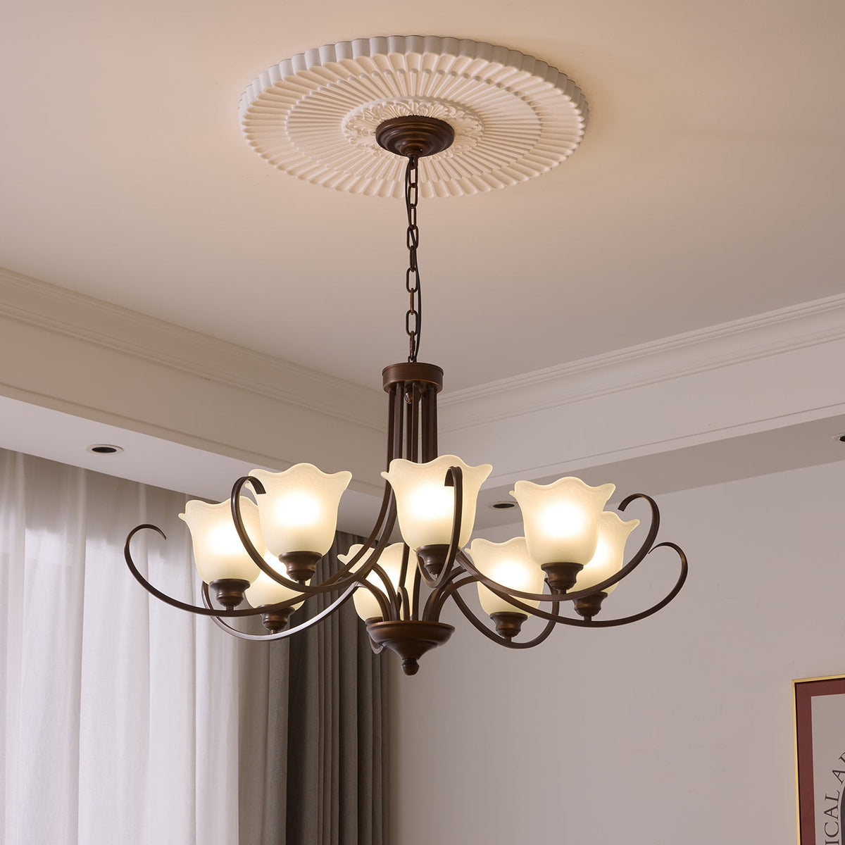Nydorisra Elegance vintage lampadario in vetro con Motivo Florale floreale