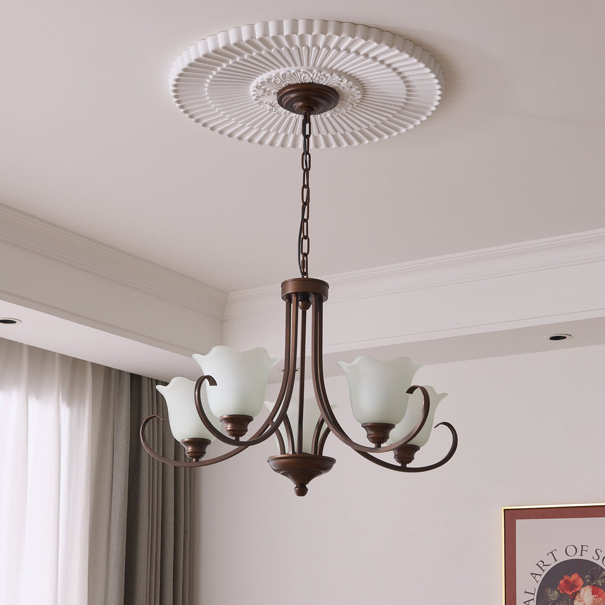 Nydorisra Elegance vintage lampadario in vetro con Motivo Florale floreale