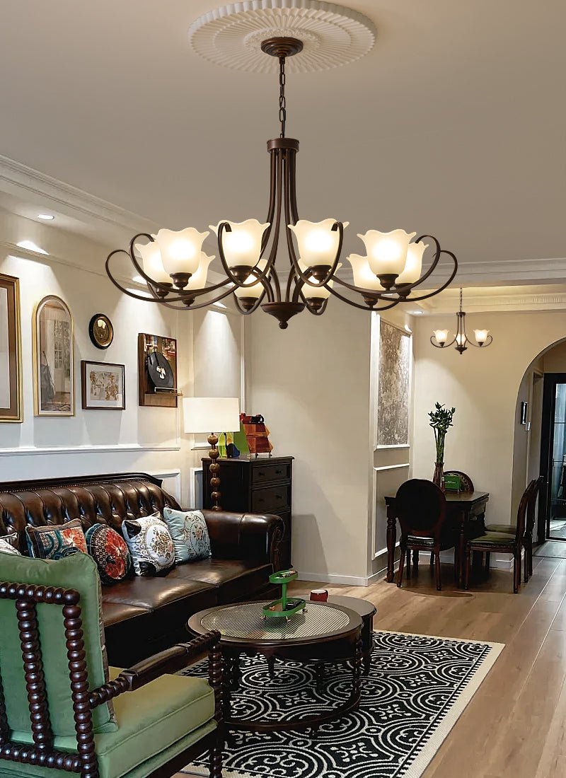 Nydorisra Elegance vintage lampadario in vetro con Motivo Florale floreale