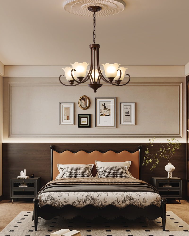 Nydorisra Elegance vintage lampadario in vetro con Motivo Florale floreale