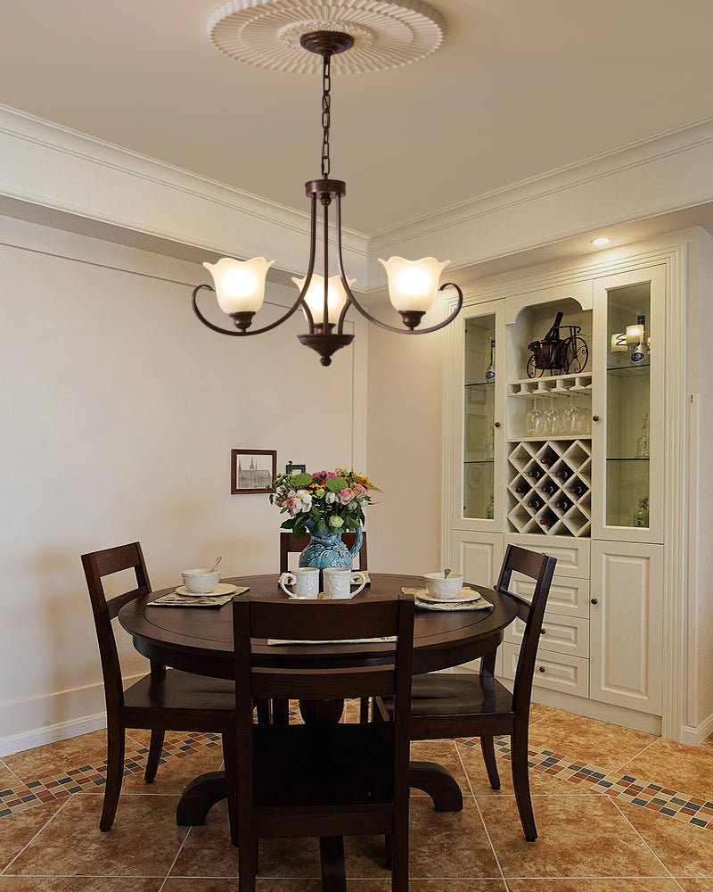 Nydorisra Elegance vintage lampadario in vetro con Motivo Florale floreale