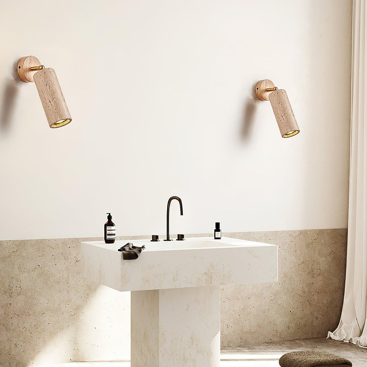 Delo applique Applicabile a parete Regolabile in travertino