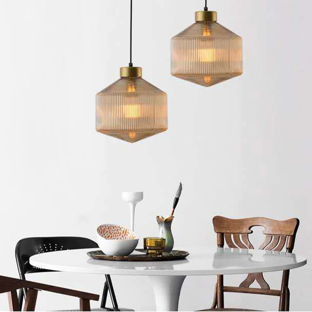 Valentina Moderne Metallo/Vetro Lampade a Sospensione Ambra/Grigio Soggiorno/Ristorante