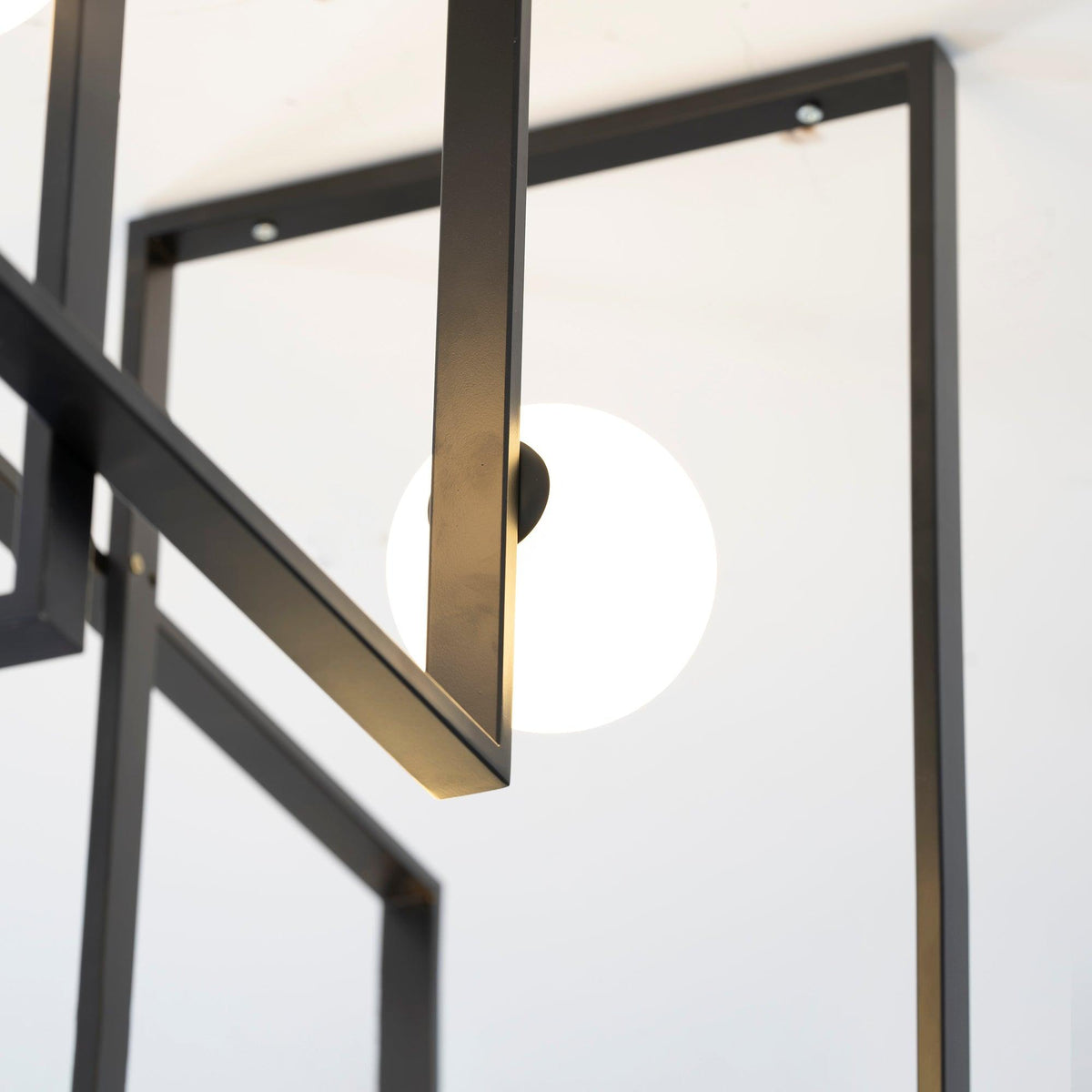 Veliiel lampadario Mondrian Geometrico in vetro e ottone moderno