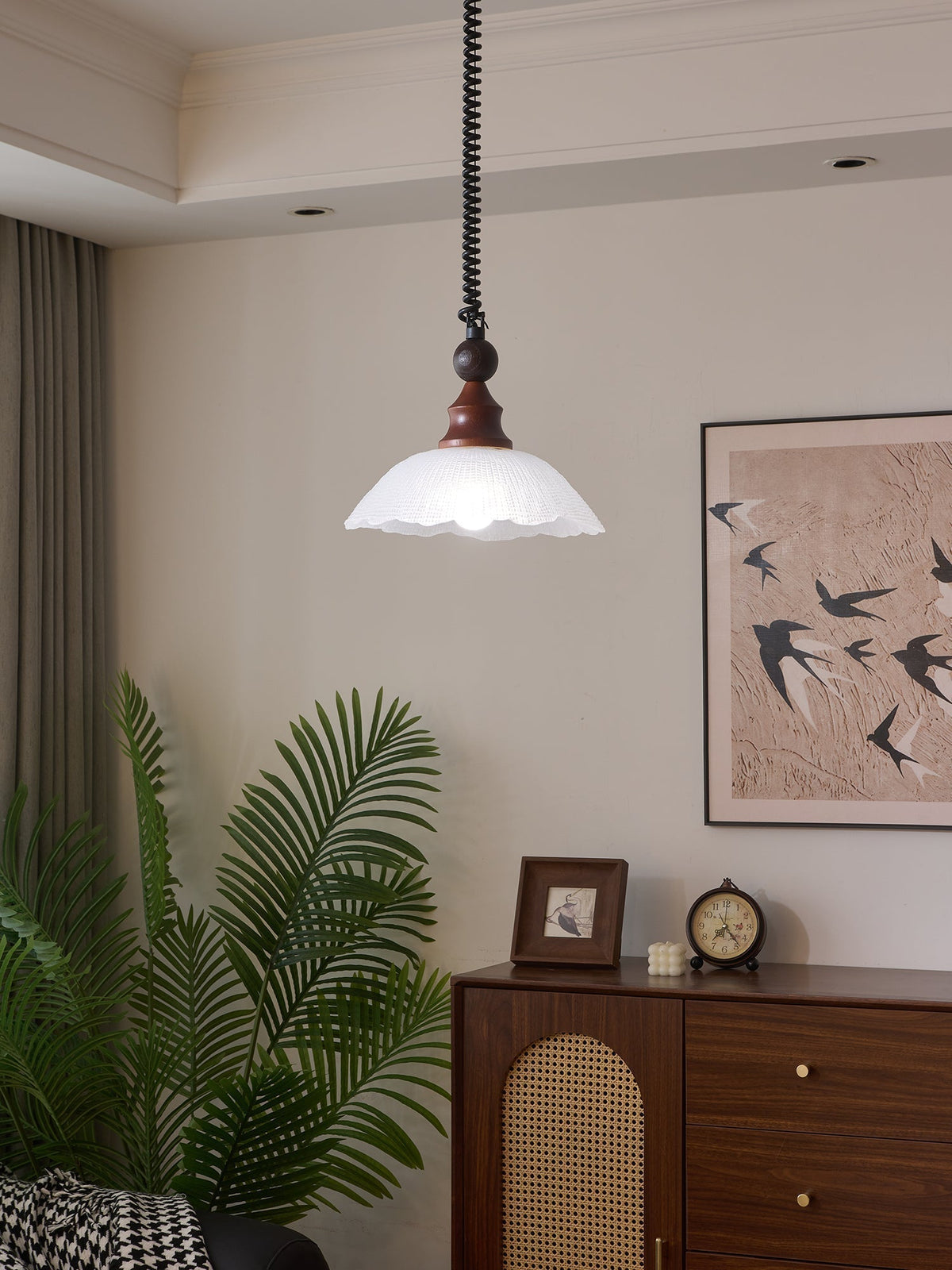 Nydoreth Elegance vintage Art lampada a sospensione in legno