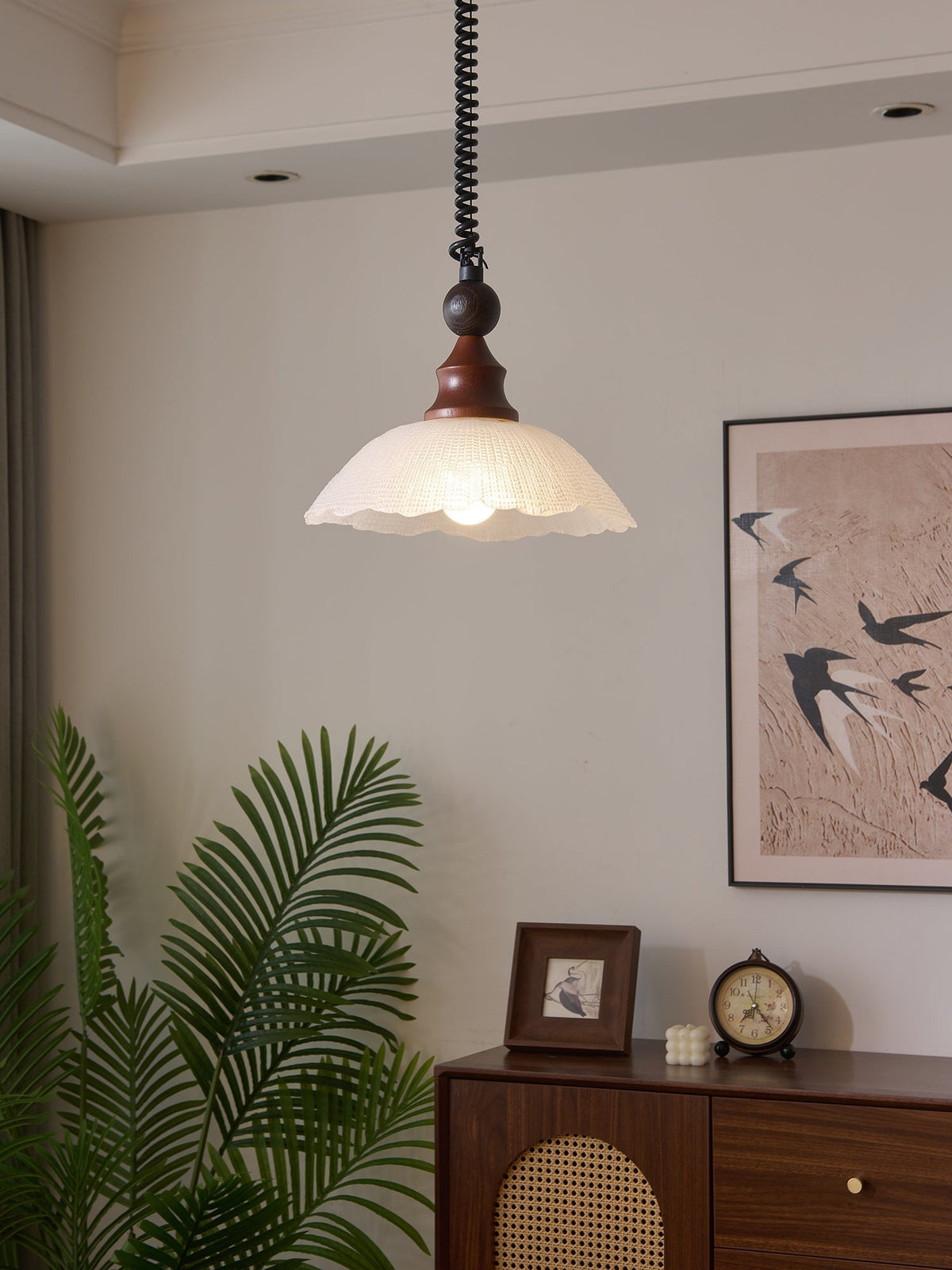 Nydoreth Elegance vintage Art lampada a sospensione in legno