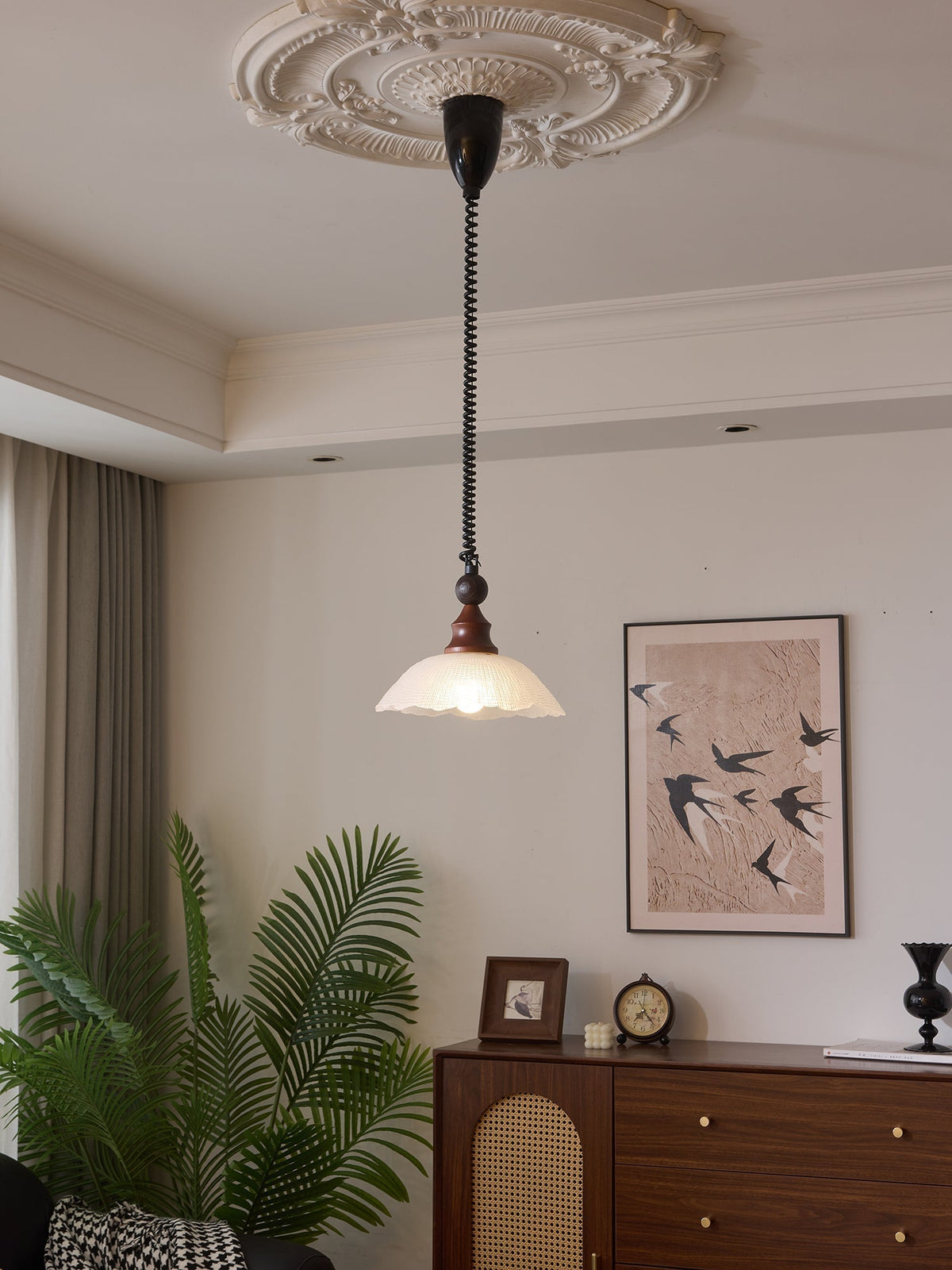 Nydoreth Elegance vintage Art lampada a sospensione in legno