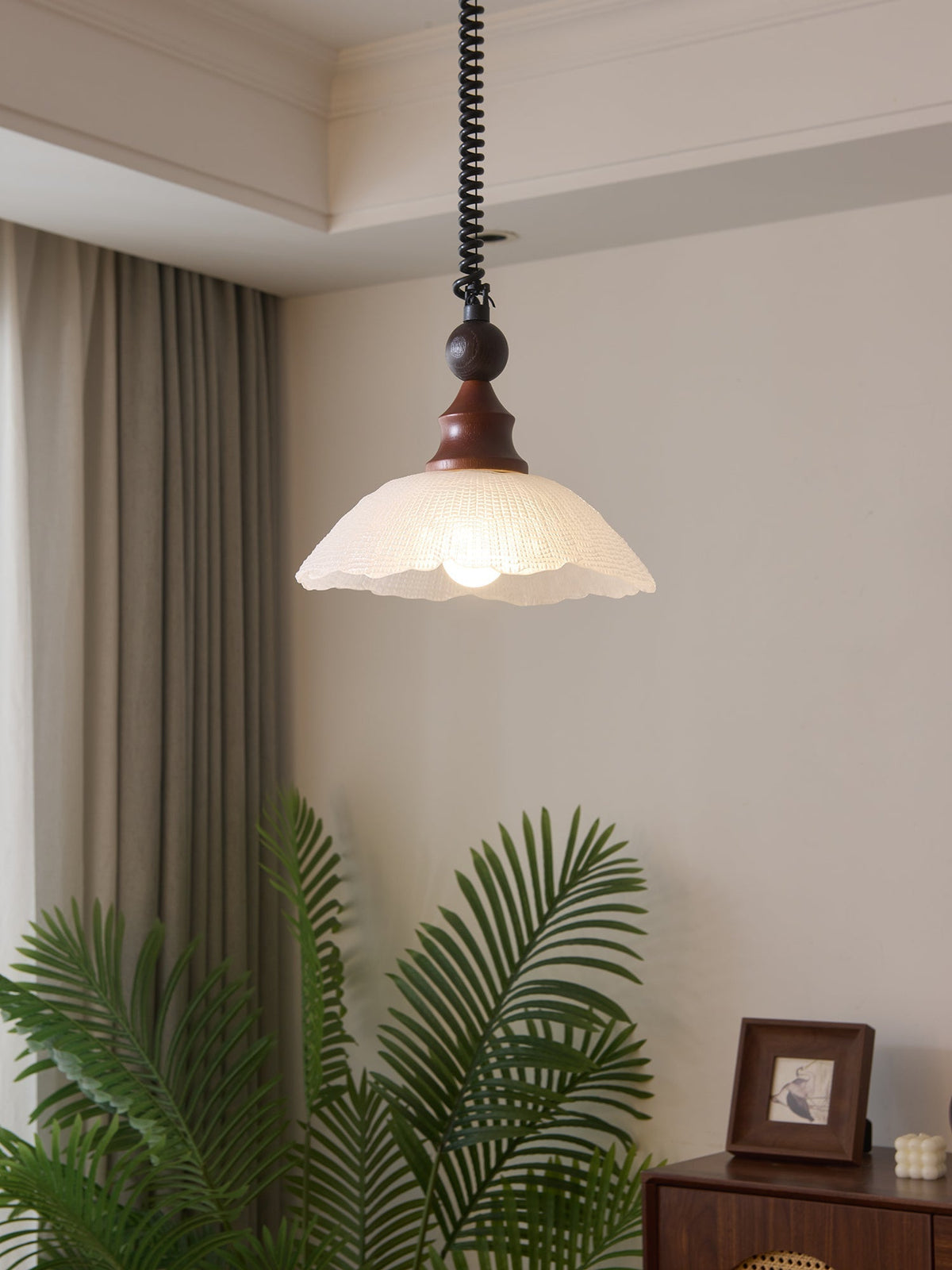 Nydoreth Elegance vintage Art lampada a sospensione in legno