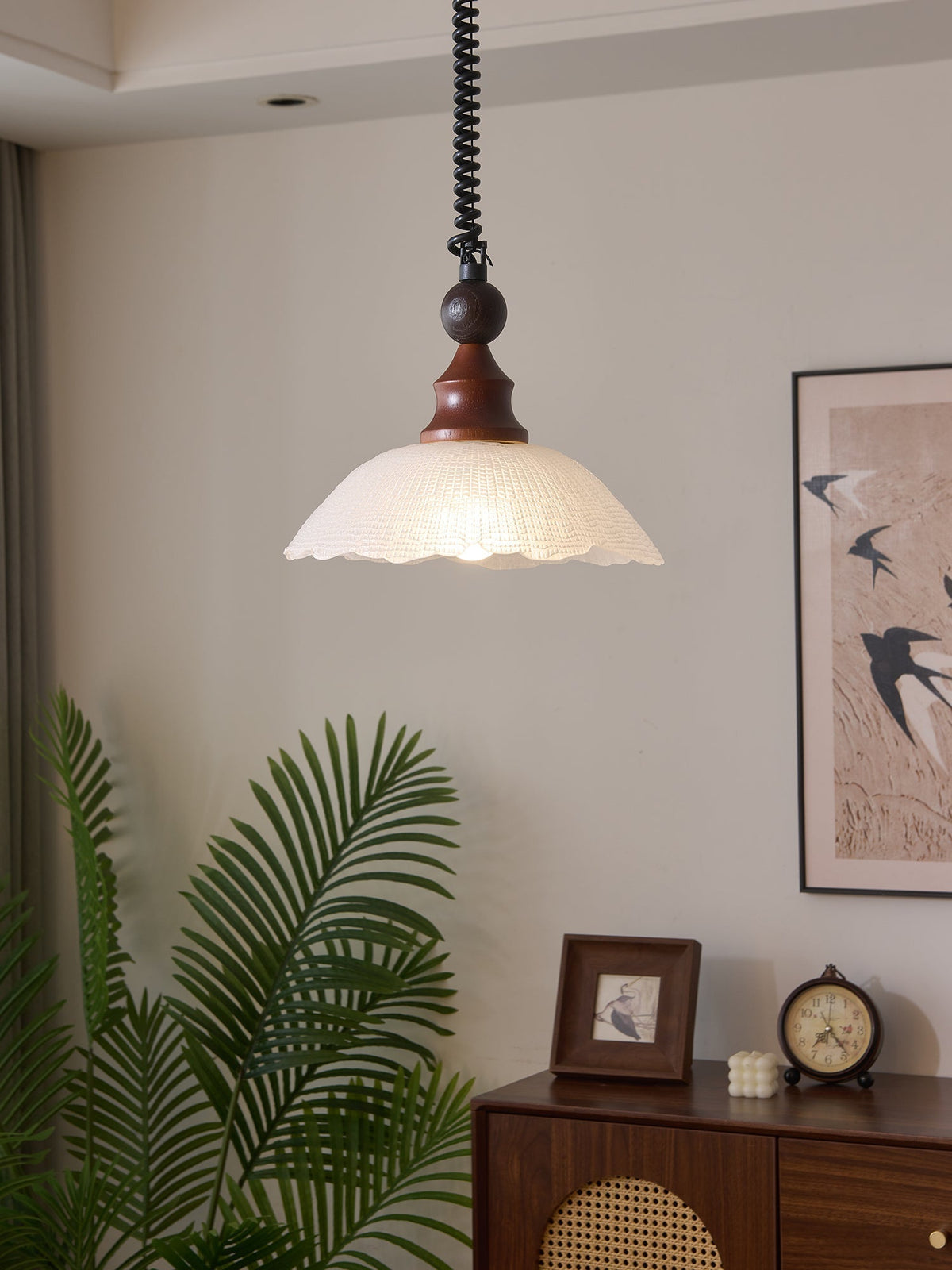 Nydoreth Elegance vintage Art lampada a sospensione in legno