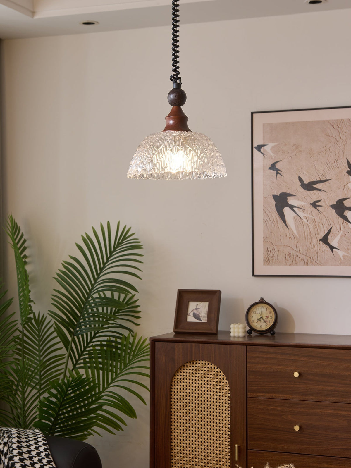 Nydoreth Elegance vintage Art lampada a sospensione in legno