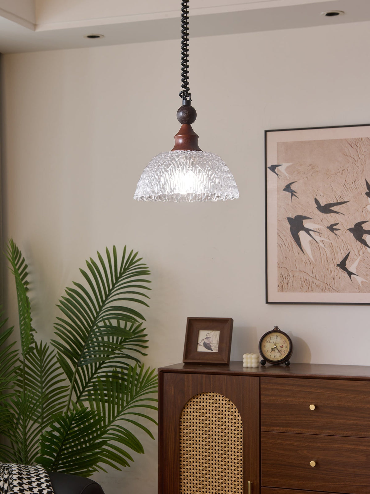 Nydoreth Elegance vintage Art lampada a sospensione in legno