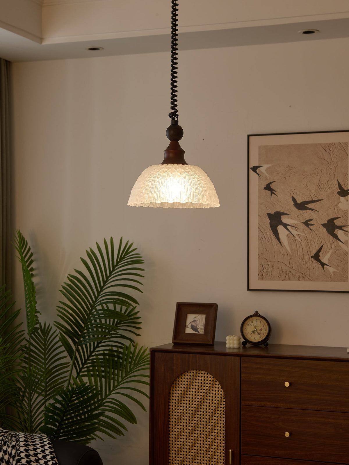 Nydoreth Elegance vintage Art lampada a sospensione in legno