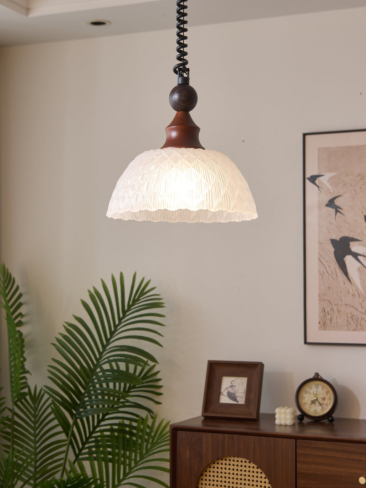 Nydoreth Elegance vintage Art lampada a sospensione in legno