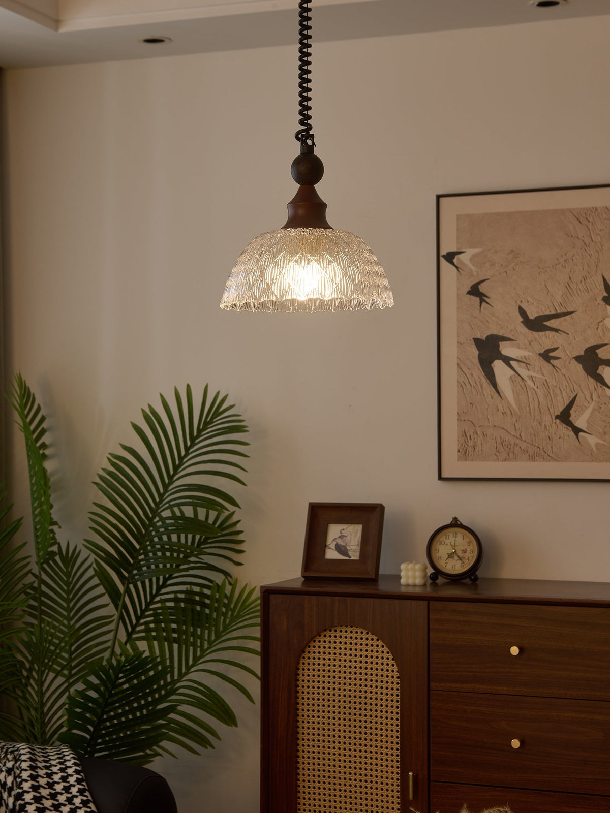Nydoreth Elegance vintage Art lampada a sospensione in legno