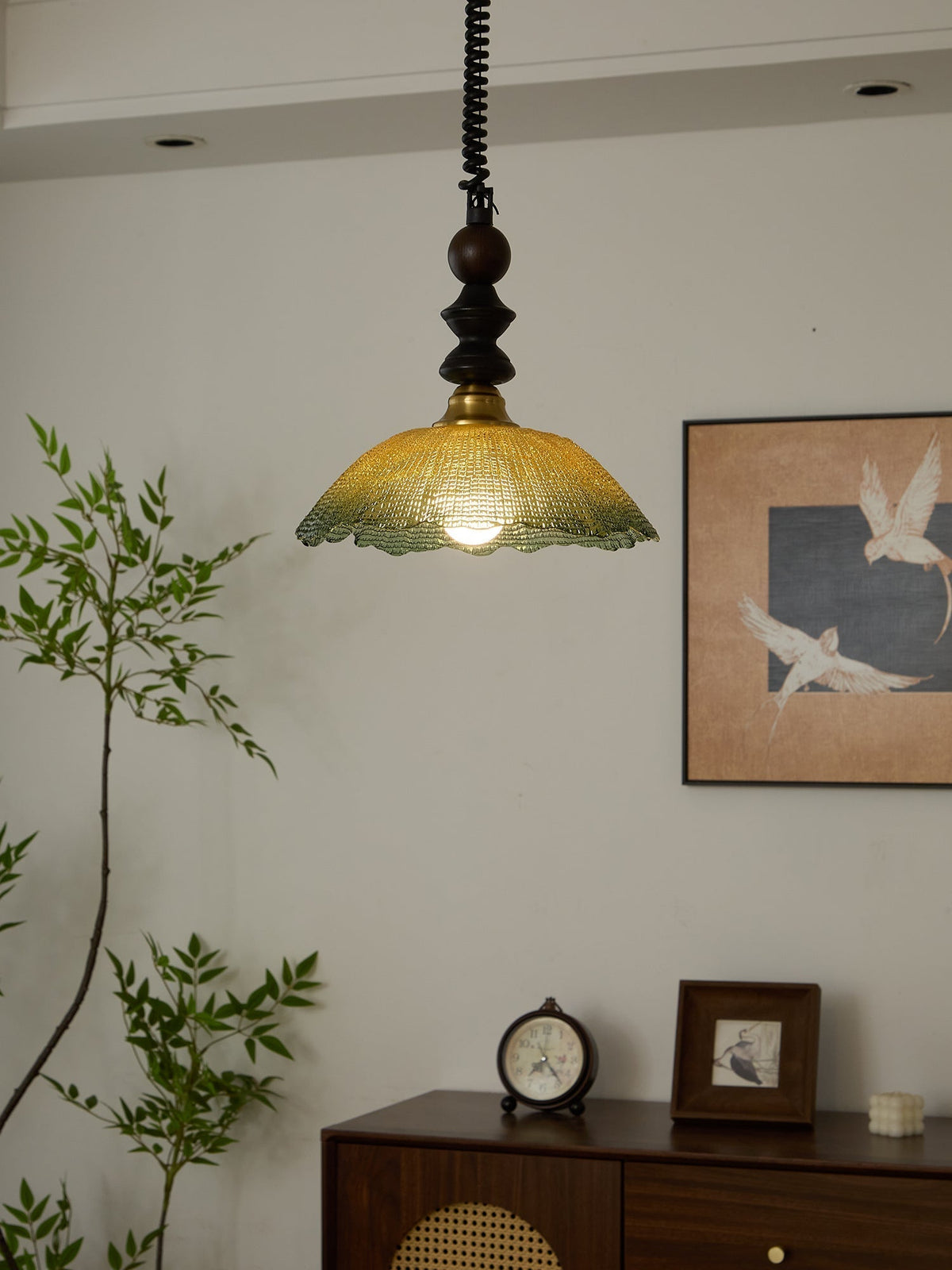 Nydoreth Elegance vintage Art lampada a sospensione in legno