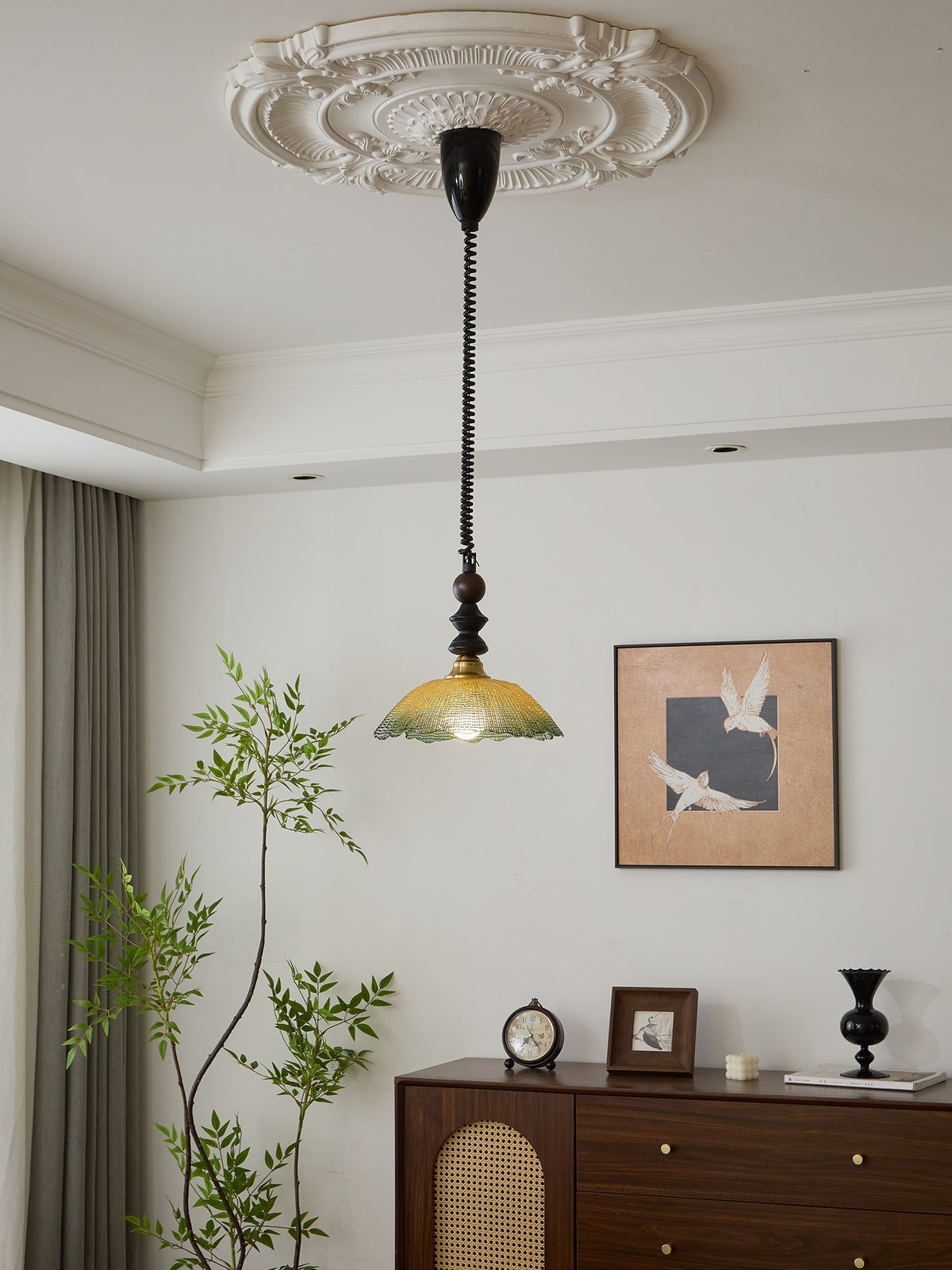 Nydoreth Elegance vintage Art lampada a sospensione in legno