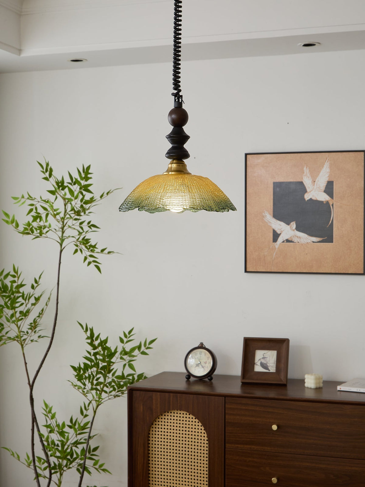 Nydoreth Elegance vintage Art lampada a sospensione in legno