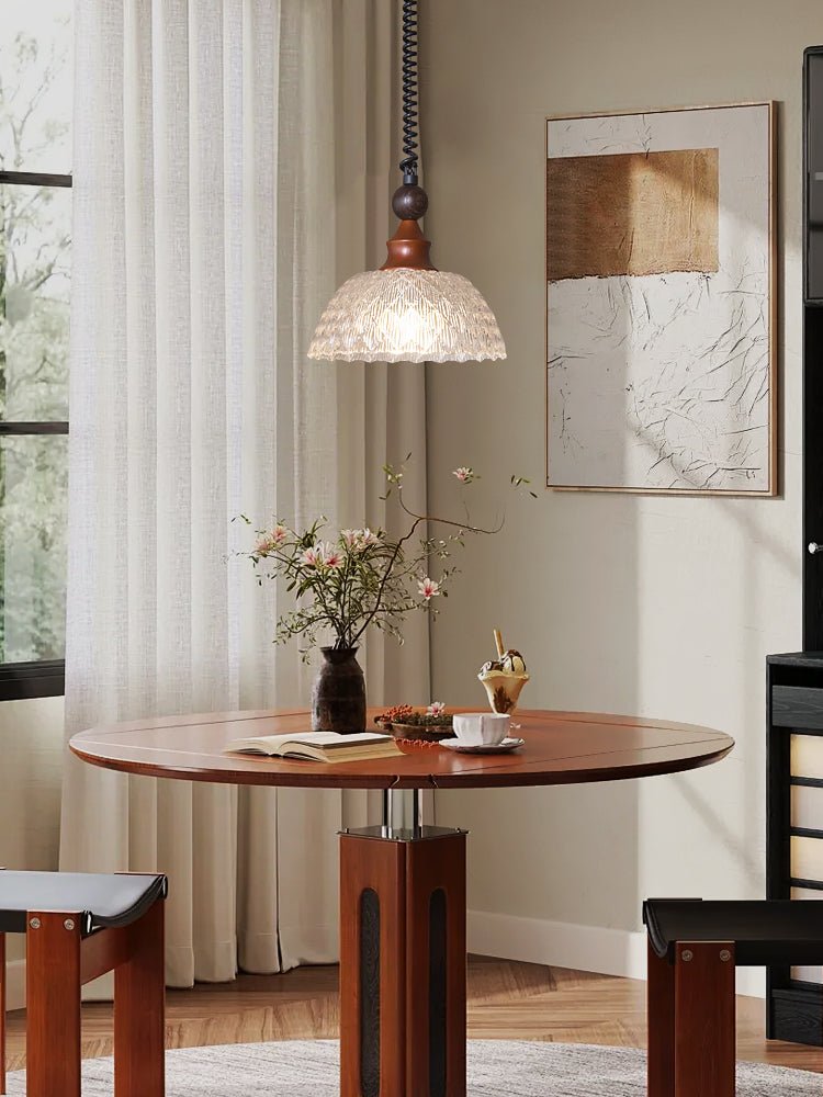 Nydoreth Elegance vintage Art lampada a sospensione in legno