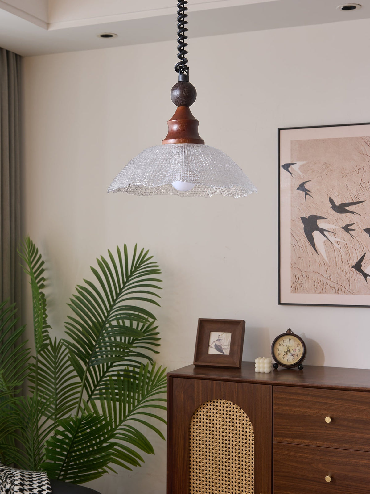 Nydoreth Elegance vintage Art lampada a sospensione in legno
