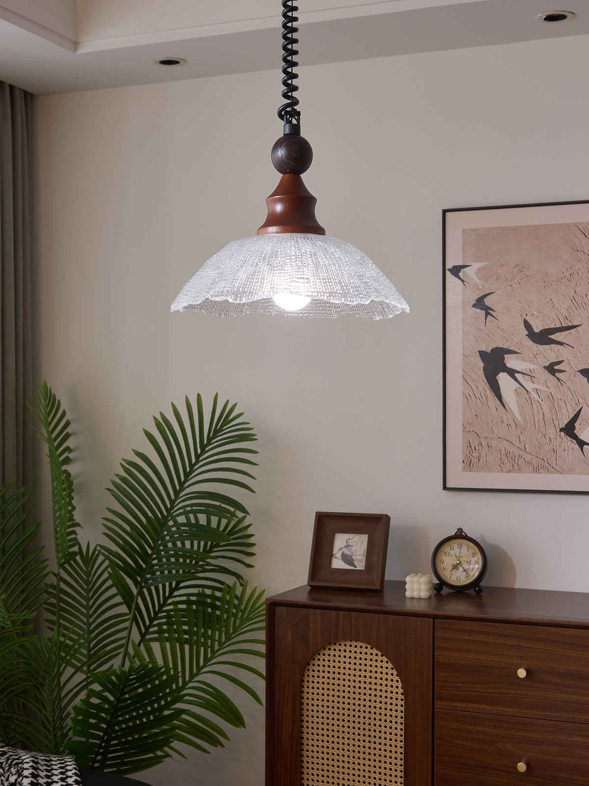 Nydoreth Elegance vintage Art lampada a sospensione in legno