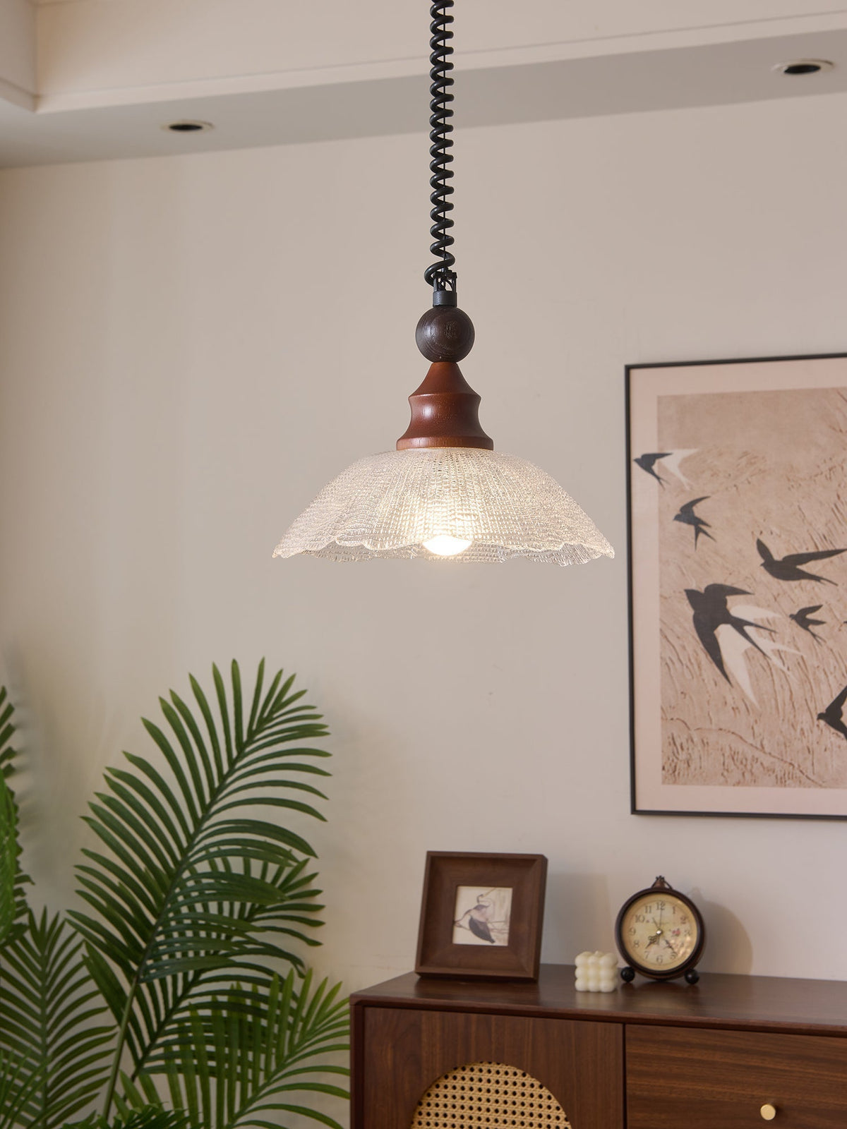 Nydoreth Elegance vintage Art lampada a sospensione in legno