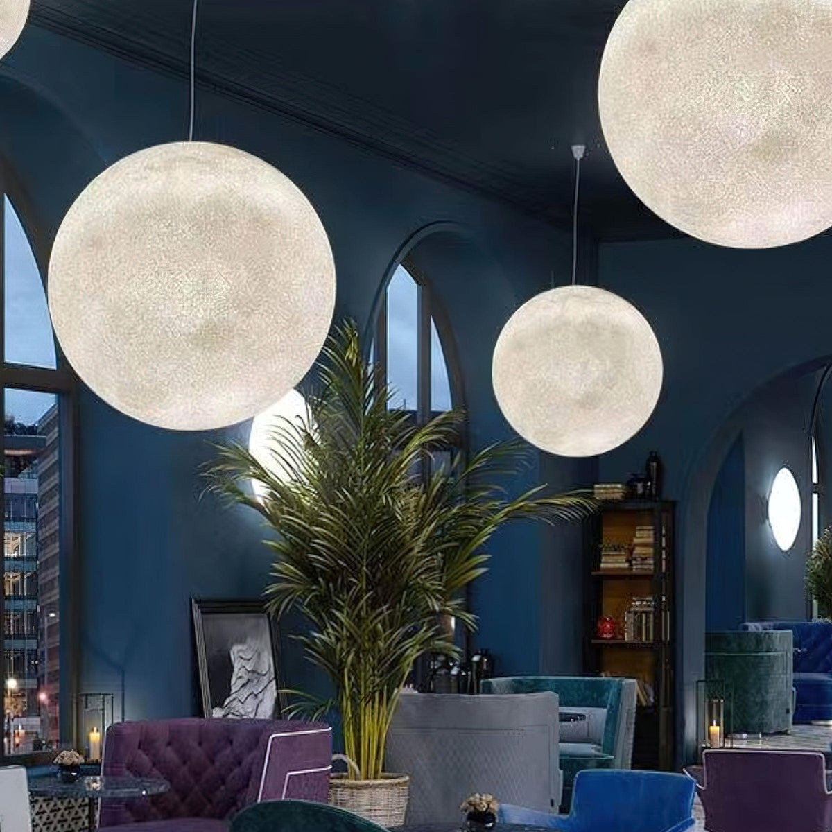 Miralaine lampada a sospensione a Forma di Luna per soggiorno