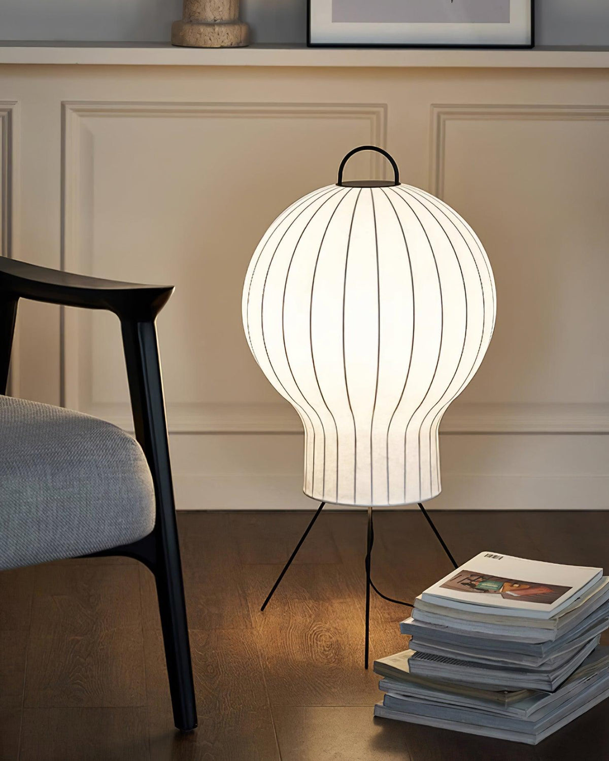 Balloon lampada da terra minimalista in Seta a globo