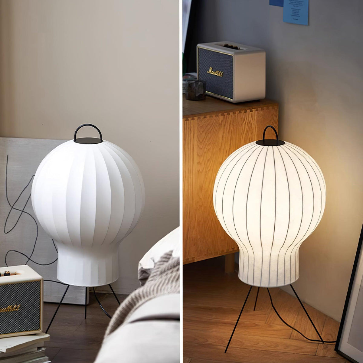 Balloon lampada da terra minimalista in Seta a globo
