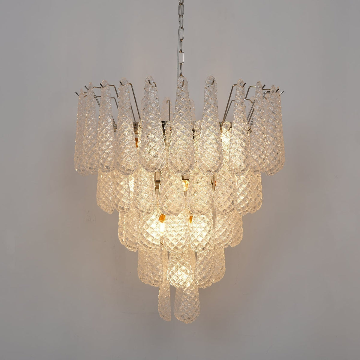 Lioralella lampadario Gocce Trasparenti vetro di Murano Cascata Diamante