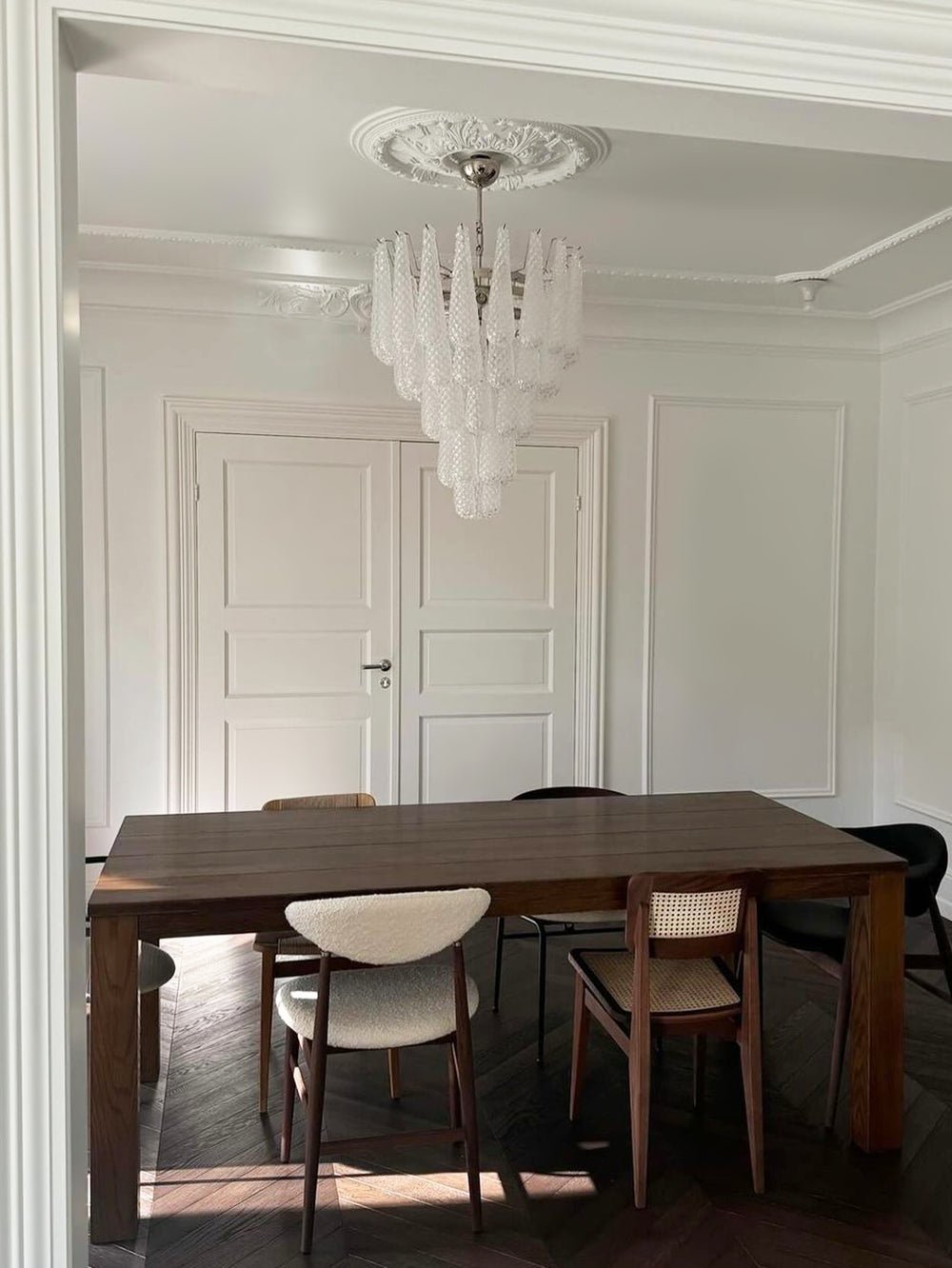 Lioralella lampadario Gocce Trasparenti vetro di Murano Cascata Diamante