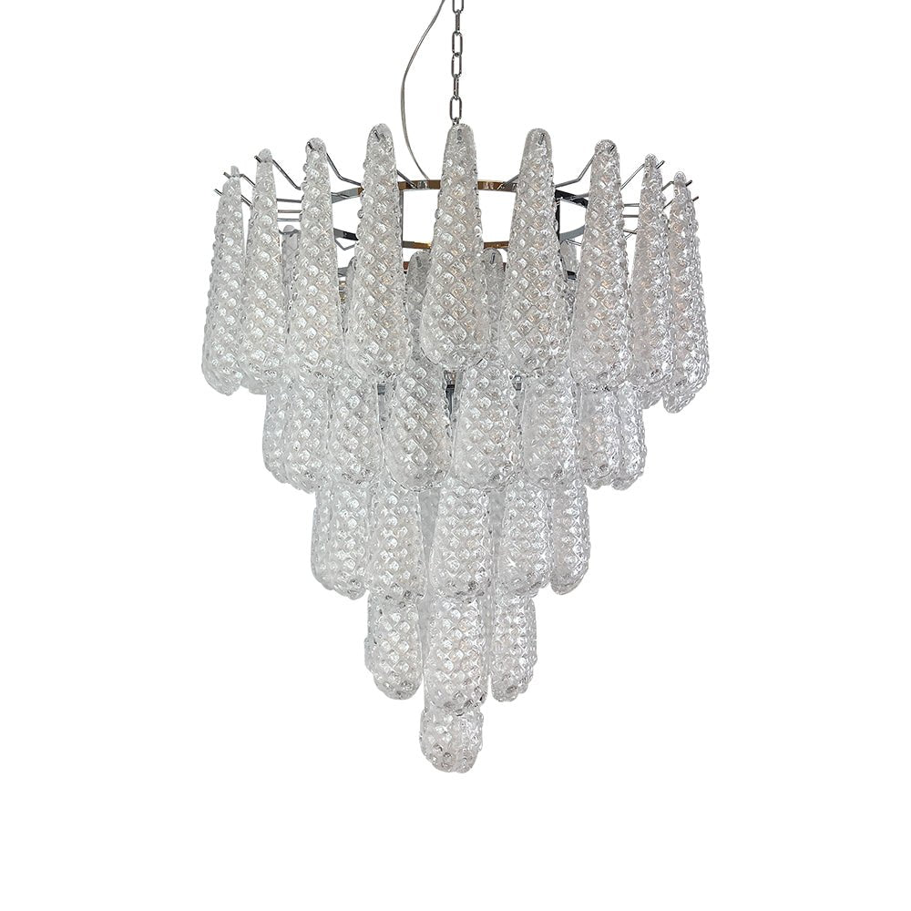 Lioralella lampadario Gocce Trasparenti vetro di Murano Cascata Diamante