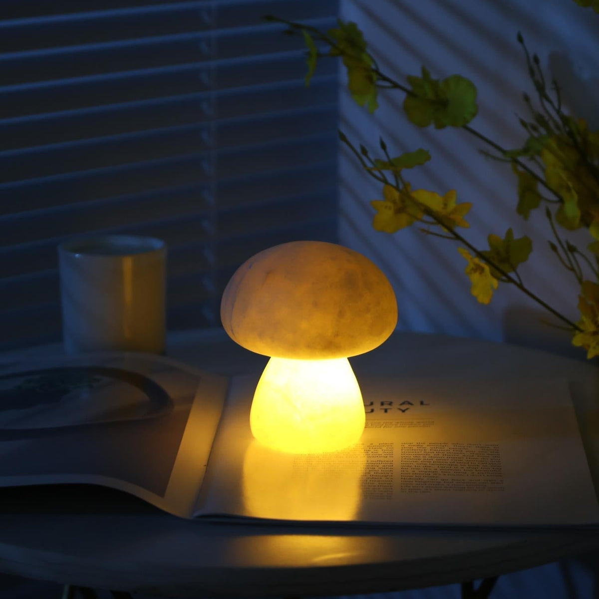 Fungi lampada da tavolo con batteria integrata