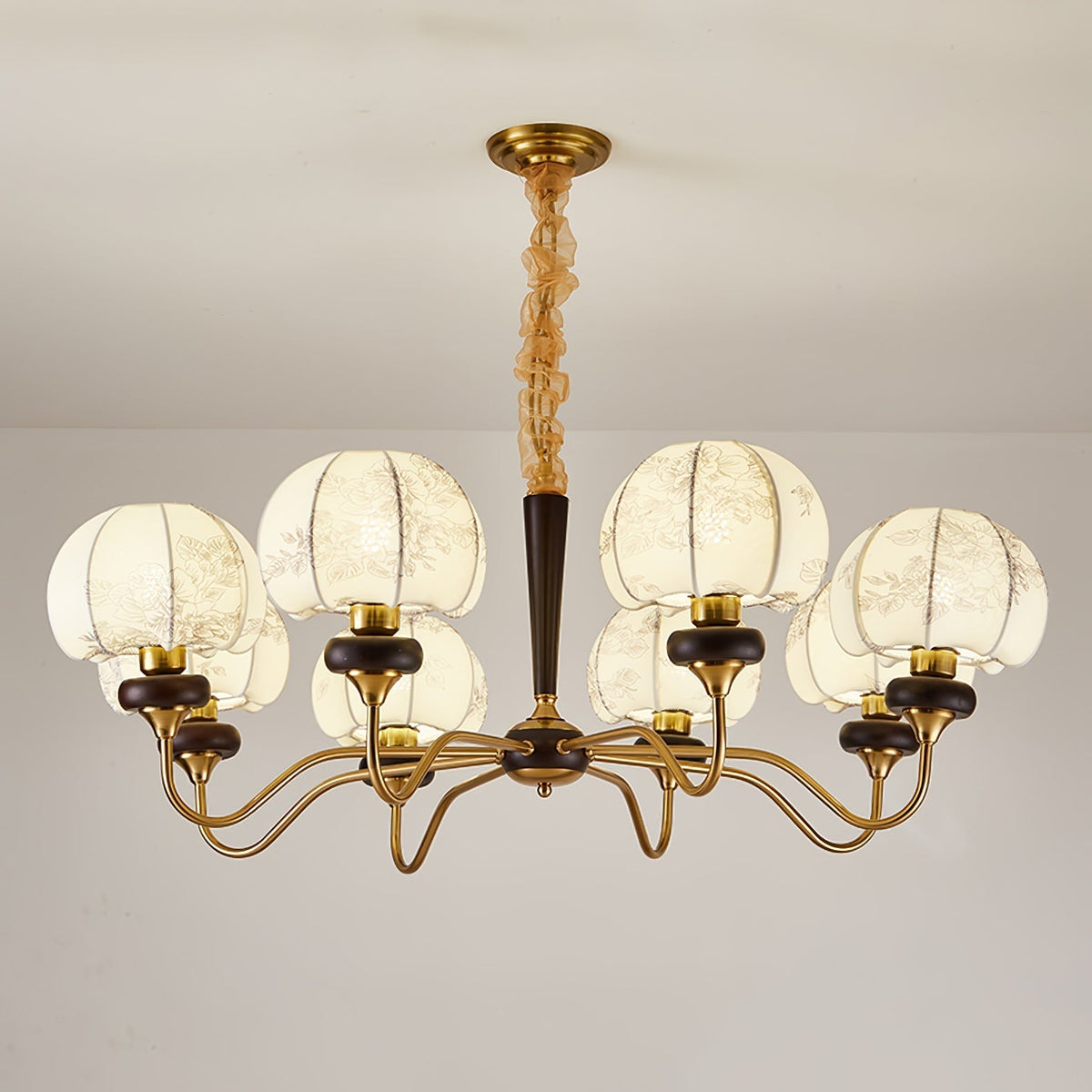 Orchid lampadario vintage in tessuto