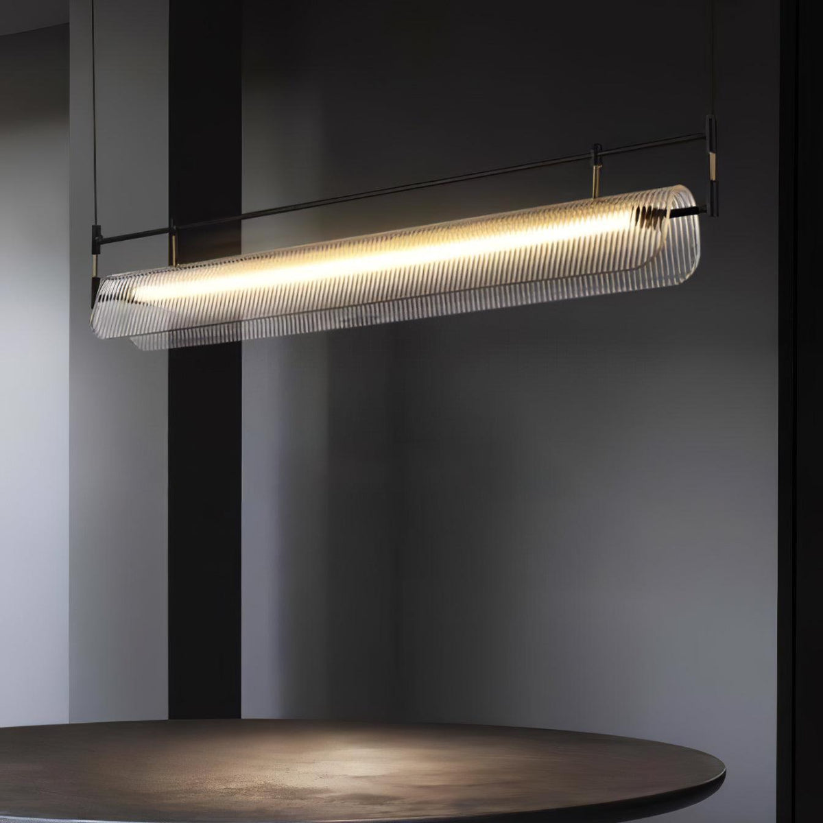 Meldo lampadario lineare Striscia Acrilico Lungo