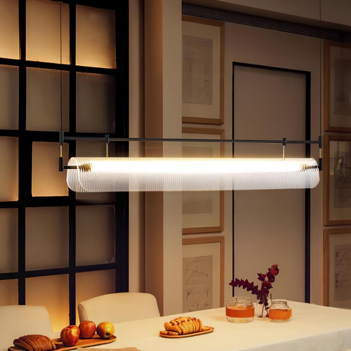 Meldo lampadario lineare Striscia Acrilico Lungo