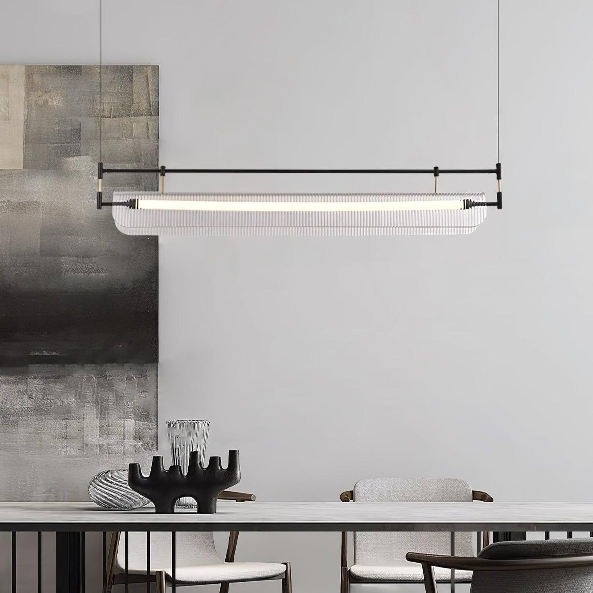 Meldo lampadario lineare Striscia Acrilico Lungo