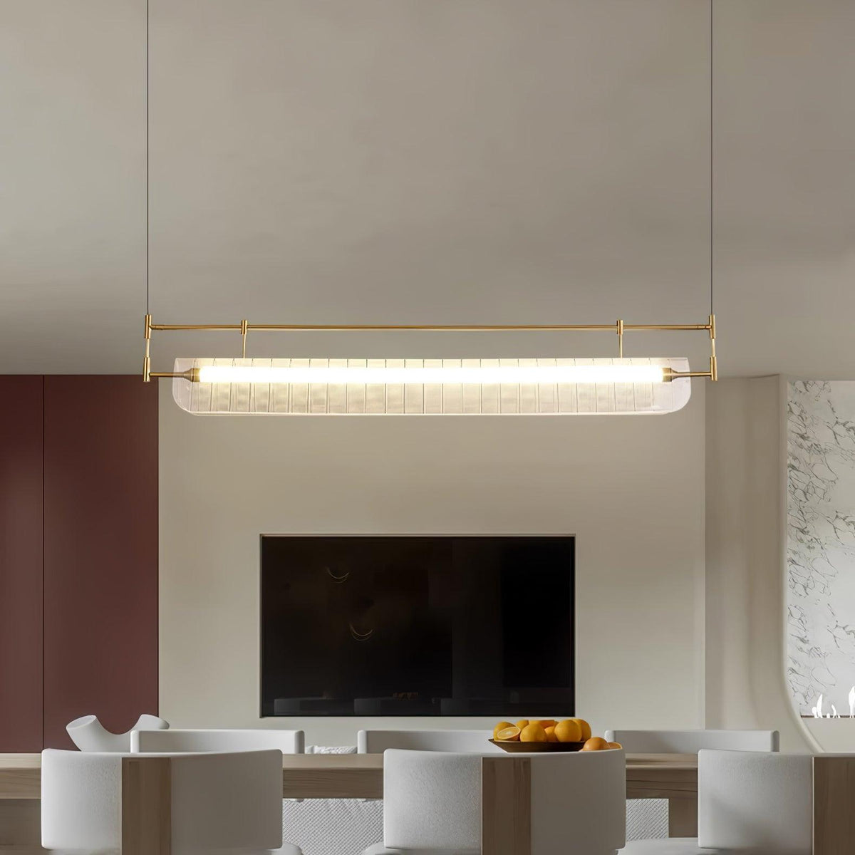Meldo lampadario lineare Striscia Acrilico Lungo