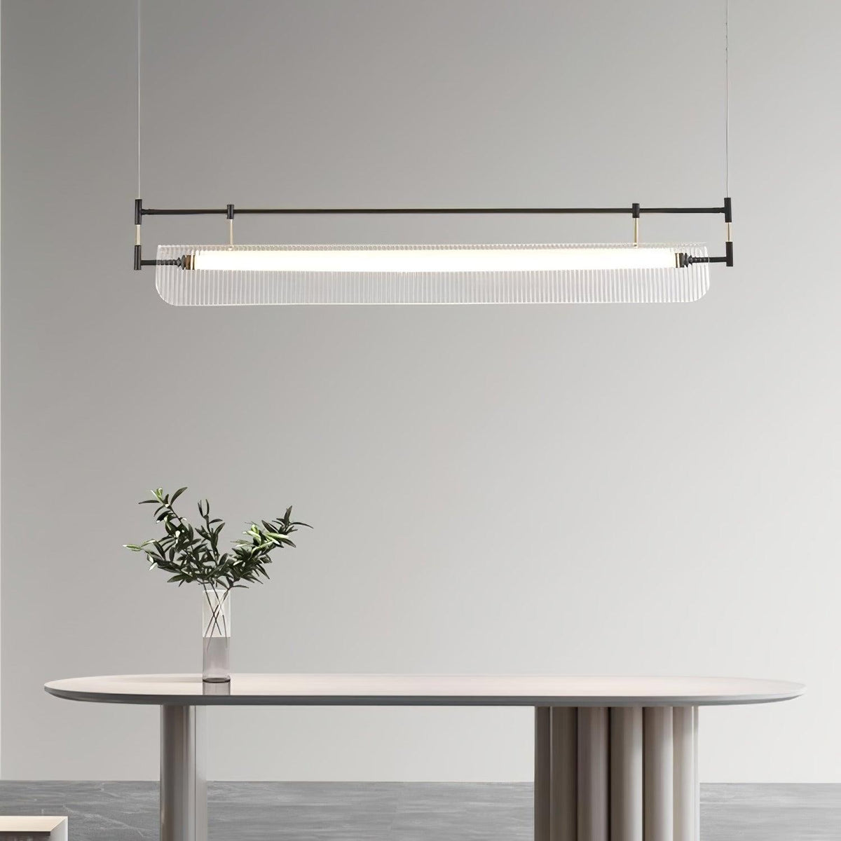 Meldo lampadario lineare Striscia Acrilico Lungo